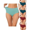 thumbnail image 1 of NOMADIC NOOK Women's Cotton High Waist Tummy Control Briefs 5 Packs, 1 of 4