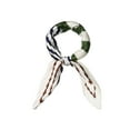 thumbnail image 1 of INSPIRE CHIC Women's Crinkle Pleated Stripe Rhombus Neck Scarf Crumple Neckerchief Green, 1 of 5