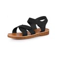 thumbnail image 1 of BLISSFUL STEP Women's Crisscross Straps Ankle Strap Open Toe Flat Sandals, 1 of 7