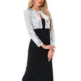 thumbnail image 1 of INSPIRE CHIC Women's Cropped Cardigan Sequin Open Front Long Sleeve Glitter Shrug S Silver, 1 of 6