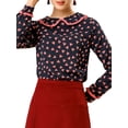 thumbnail image 1 of Allegra K Women's Cute Ruffle Peter Pan Collar Long Sleeve Sweet Blouse Tops, 1 of 7
