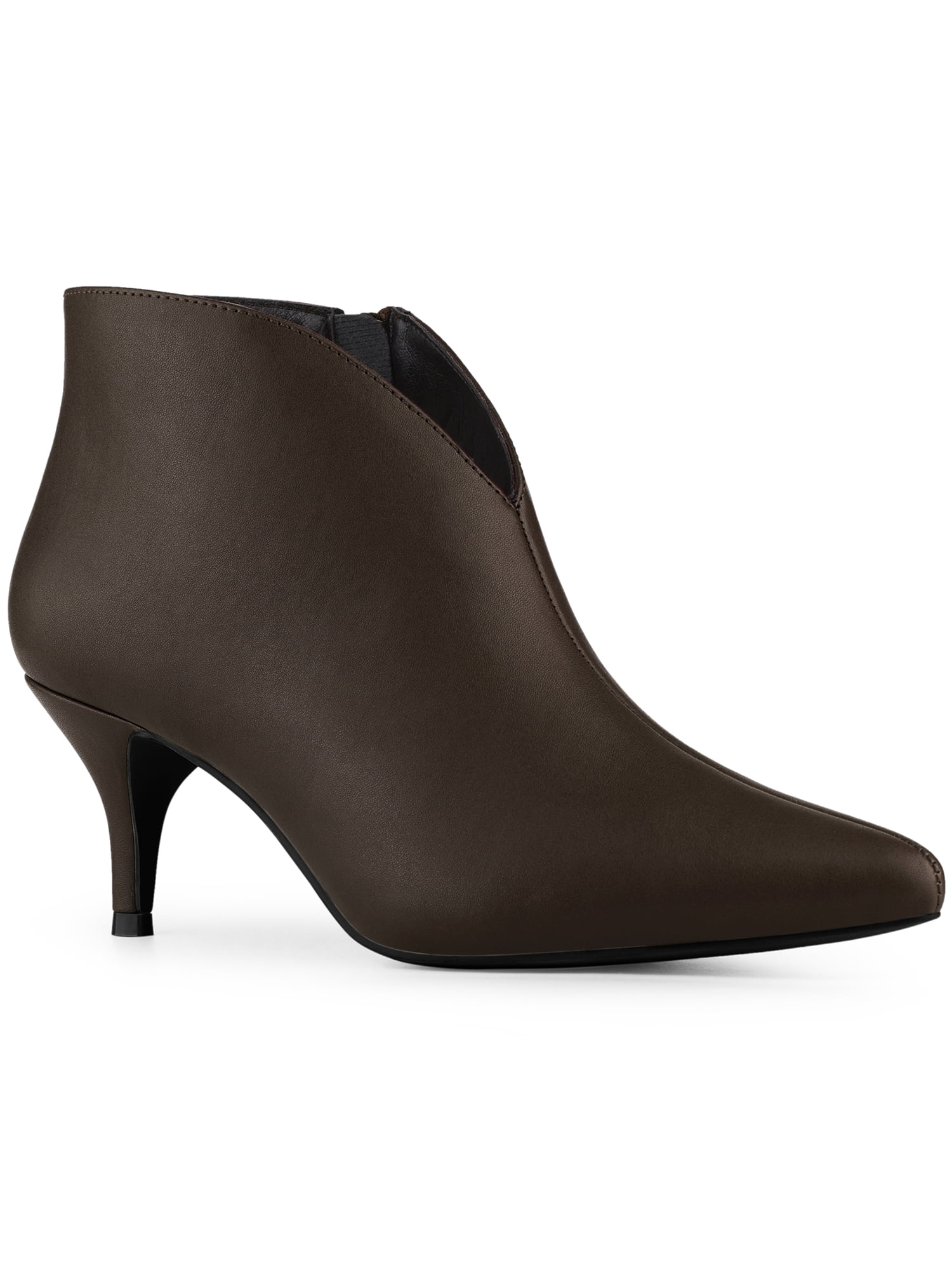 Allegra K Women's Cutout Stiletto Heels Ankle Booties Coffee 6 ...