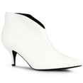 thumbnail image 1 of BLISSFUL STEP Women's Cutout Stiletto Heels Ankle Booties White 8, 1 of 8