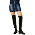 thumbnail image 1 of INSPIRE CHIC Women's Denim Skirts Zip Front Slim Fit High Waist Mini Jean Skirt XS Dark Blue, 1 of 7