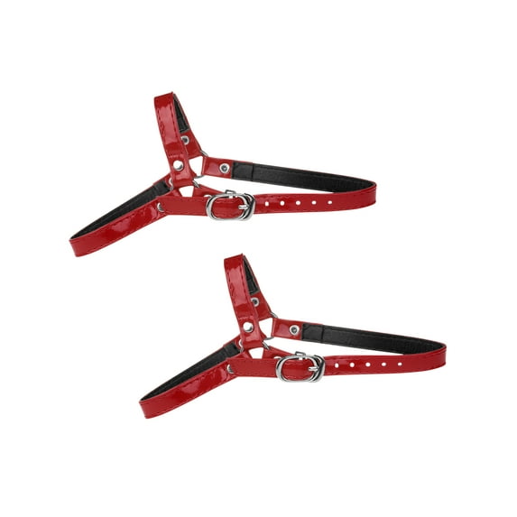 INSPIRE CHIC Women's Detachable Adjustable Anti-Slip Shoe Straps with Buckle Glossy red 20.5cm/8.07"