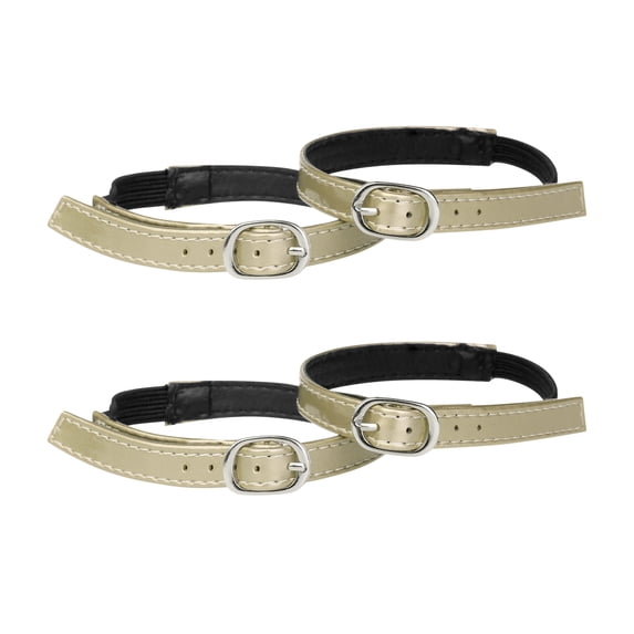 INSPIRE CHIC Women's Detachable Ankle Straps Solid Color Elastic Band Shoe Buckle Belt for Heels Lacquer Golden 33.5cm/13.19"
