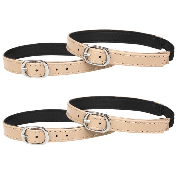 INSPIRE CHIC Women's Detachable Ankle Straps Solid Color Elastic Band Shoe Buckle Belt for Heels Lacquer Beige 33.5cm/13.19"
