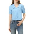 thumbnail image 1 of INSPIRE CHIC Women's Doll Collar Cotton Casual Work Blouse Shirt, 1 of 6