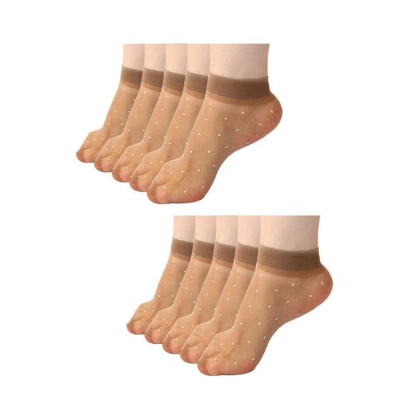 INSPIRE CHIC Women's Dots Pattern Ankle Length Stretchy Sheer Socks