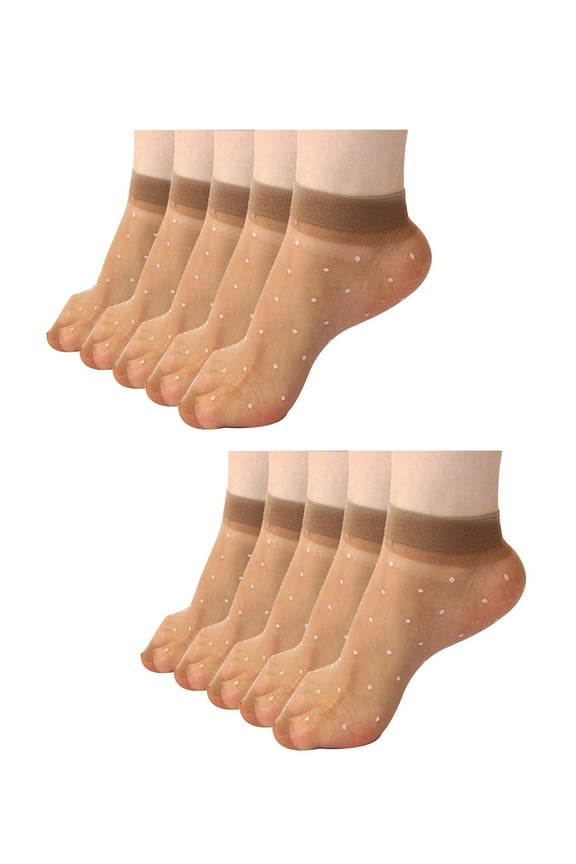 Women's Dots Pattern Ankle Length Stretchy Sheer Socks