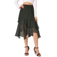 thumbnail image 1 of Allegra K Women's Dots Printed Casual Tiered Elastic Waist A-Line Chiffon Skirts, 1 of 6