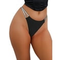thumbnail image 1 of INSPIRE CHIC Women's Double Line G-Strings Thongs Low-Waisted T-back Tangas Panties S Black, 1 of 4