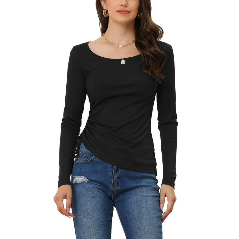 Round Neck Long Sleeve Irregular T-Shirt Round Neck Long Sleeve Irregular T-Shirt