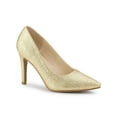 thumbnail image 1 of BLISSFUL STEP Women's Dress Shoes Glitter Pointed Toe Stiletto Heels Slip On Dress Pumps Gold 7, 1 of 9