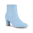thumbnail image 1 of BLISSFUL STEP Valentine's Women's Boot Dress Side Zip Block Heel Ankle Boots Sky Blue 6, 1 of 5