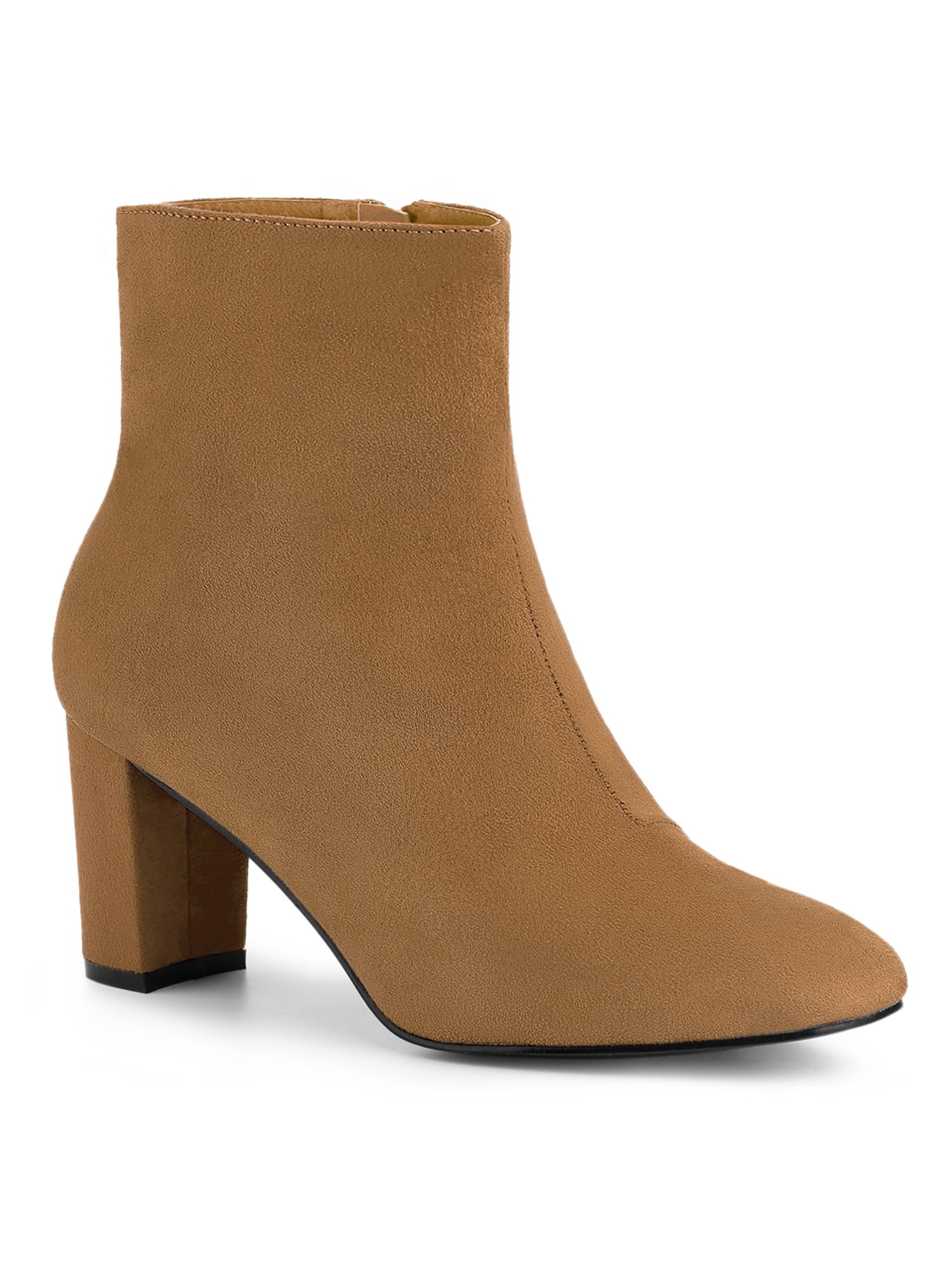 Women’s Zip-Up Ankle Boots with Block Heel and Side Zipper Detail main image 1