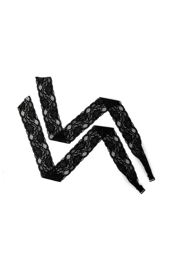 Women's Elastic Adjustable Bra Shoulder Straps Lace Wrap Black