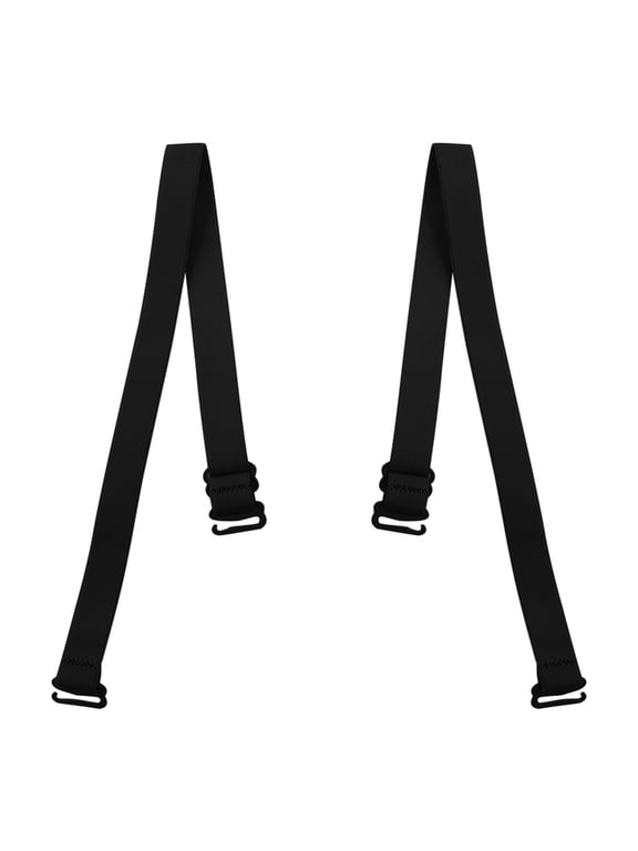 Women's Elastic Band Adjustable Bra Straps Black Width:0.59"/1.5cm