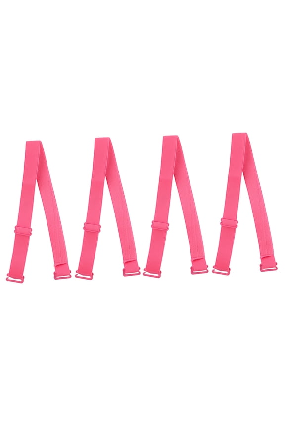 Women Adjustable 1.5cm Elastic Band Bra Straps 2 Pairs Pink for Fashion Use