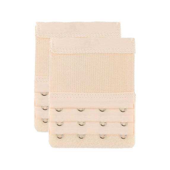 INSPIRE CHIC Women's Elastic Bra Hook Extensions 3 Rows 2 Pcs Skin Color-2