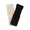 thumbnail image 1 of INSPIRE CHIC Women's Elastic Bra Hook Extensions 3 Rows 2 Pcs Black 2 and Skin Color, 1 of 6