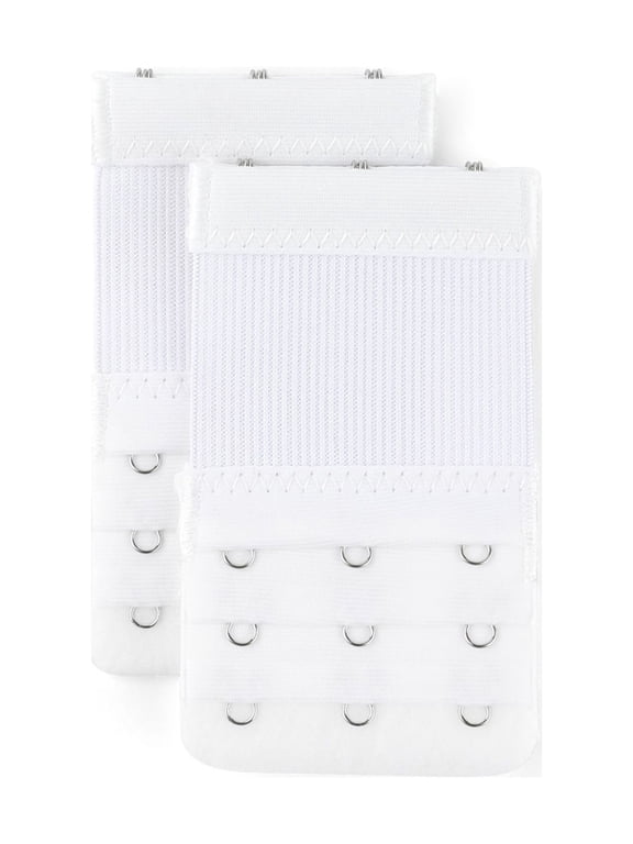Women's Halloween 2pcs Bra Strap Extenders Set 3 Rows 2 Hooks/3 Hooks/4 Hooks Elastic Bra Hook Extensions White 3-hooks