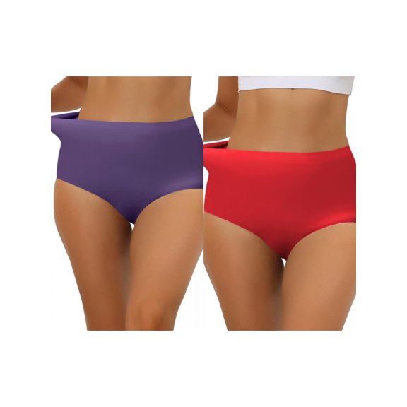 NOMADIC NOOK Women's Elastic High-Waisted Unlined Brief Breathable Hipster Underwear 2 Packs