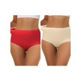 thumbnail image 1 of NOMADIC NOOK Women's Elastic High-Waisted Unlined Brief Breathable Hipster Underwear 2 Packs, 1 of 4