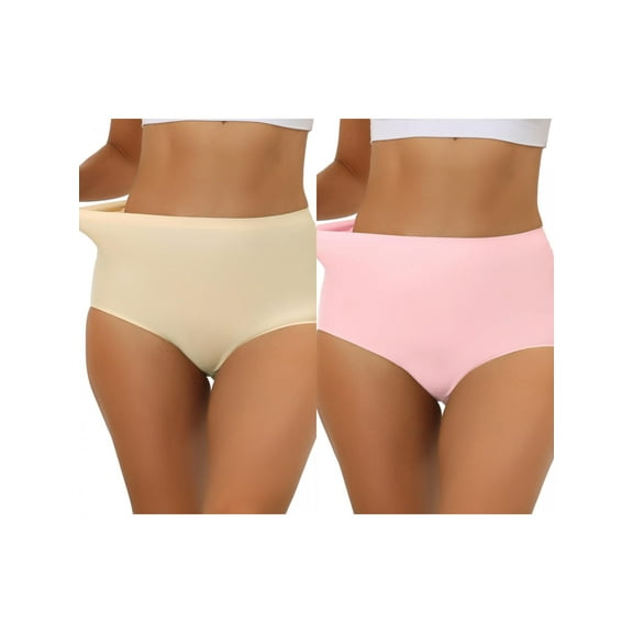 NOMADIC NOOK Women's Elastic High-Waisted Unlined Brief Breathable Hipster Underwear 2 Packs