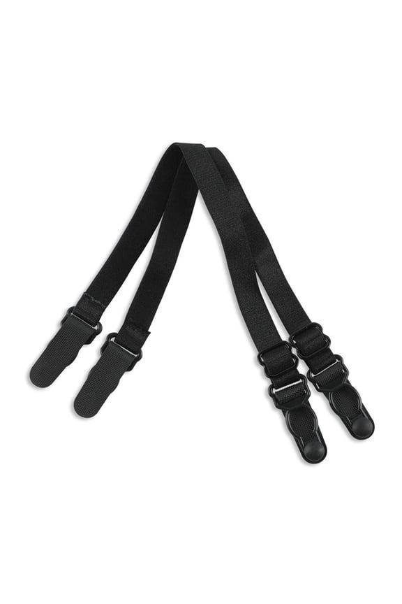 Women's Elastic Non-slip Bra Shoulder Strap Clips Holder Black