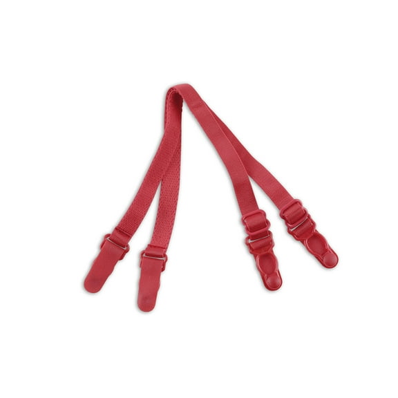 INSPIRE CHIC Women's Elastic Non-slip Bra Shoulder Strap Clips Holder Red