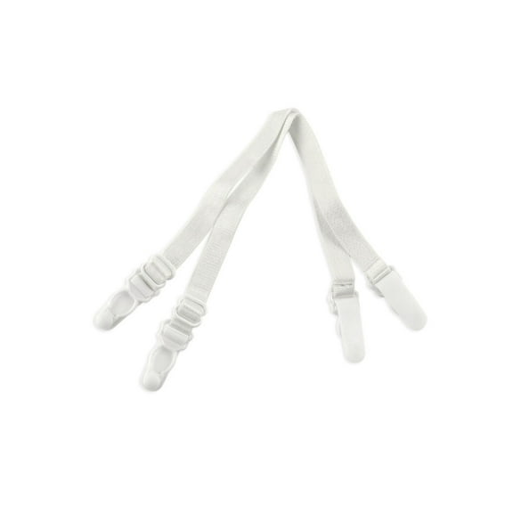 INSPIRE CHIC Women's Elastic Non-slip Bra Shoulder Strap Clips Holder White