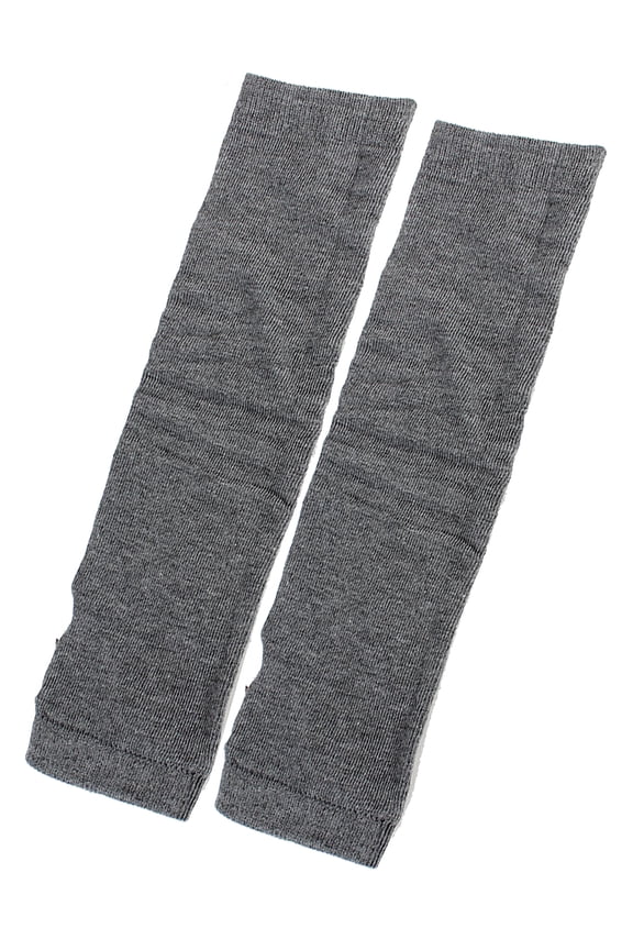 Women's Elastic Thumb Hole Fingerless Arm Warmers Gloves Dark Gray