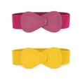 thumbnail image 1 of INSPIRE CHIC Women's Elastic Waist Belt Interlock 8-shaped Faux Leather Stretchy Dress Belts 85cm/33.5" Yellow & Rose Red, 1 of 7