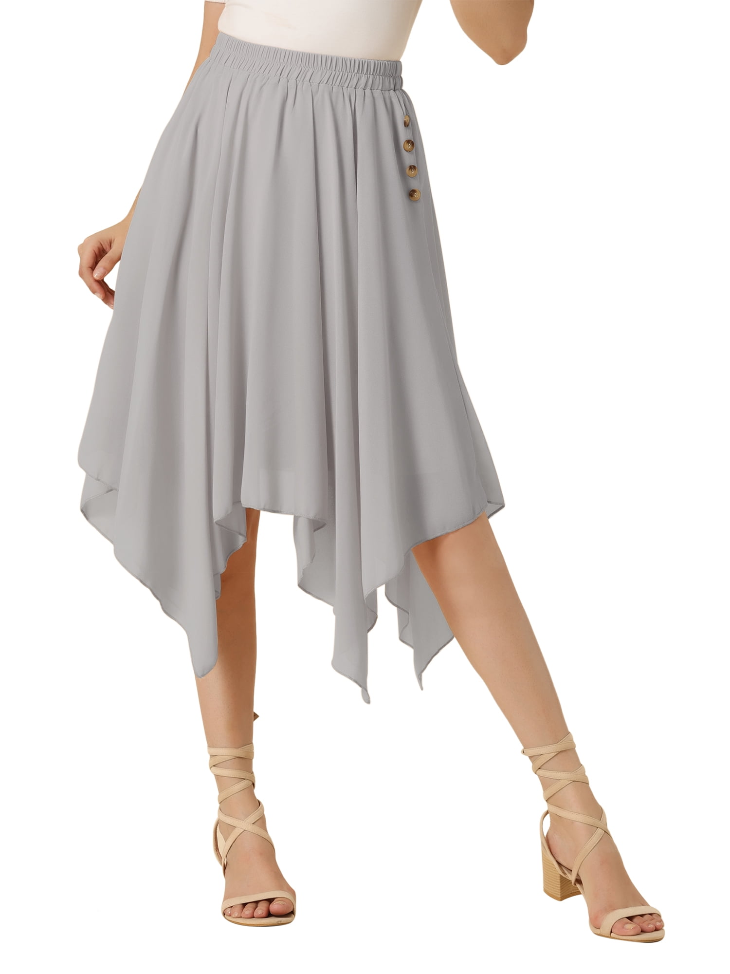 High waist a line skirt with elastic waist 4362 High waist a line skirt with elastic waist 4362