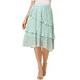 thumbnail image 1 of Allegra K Women's Elastic Waist Ruffle Hem Layered Chiffon Midi Skirt, 1 of 5