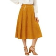 thumbnail image 1 of Allegra K Women's Elastic Waist Zipper Polka Dots Casual Midi Skirt, 1 of 6