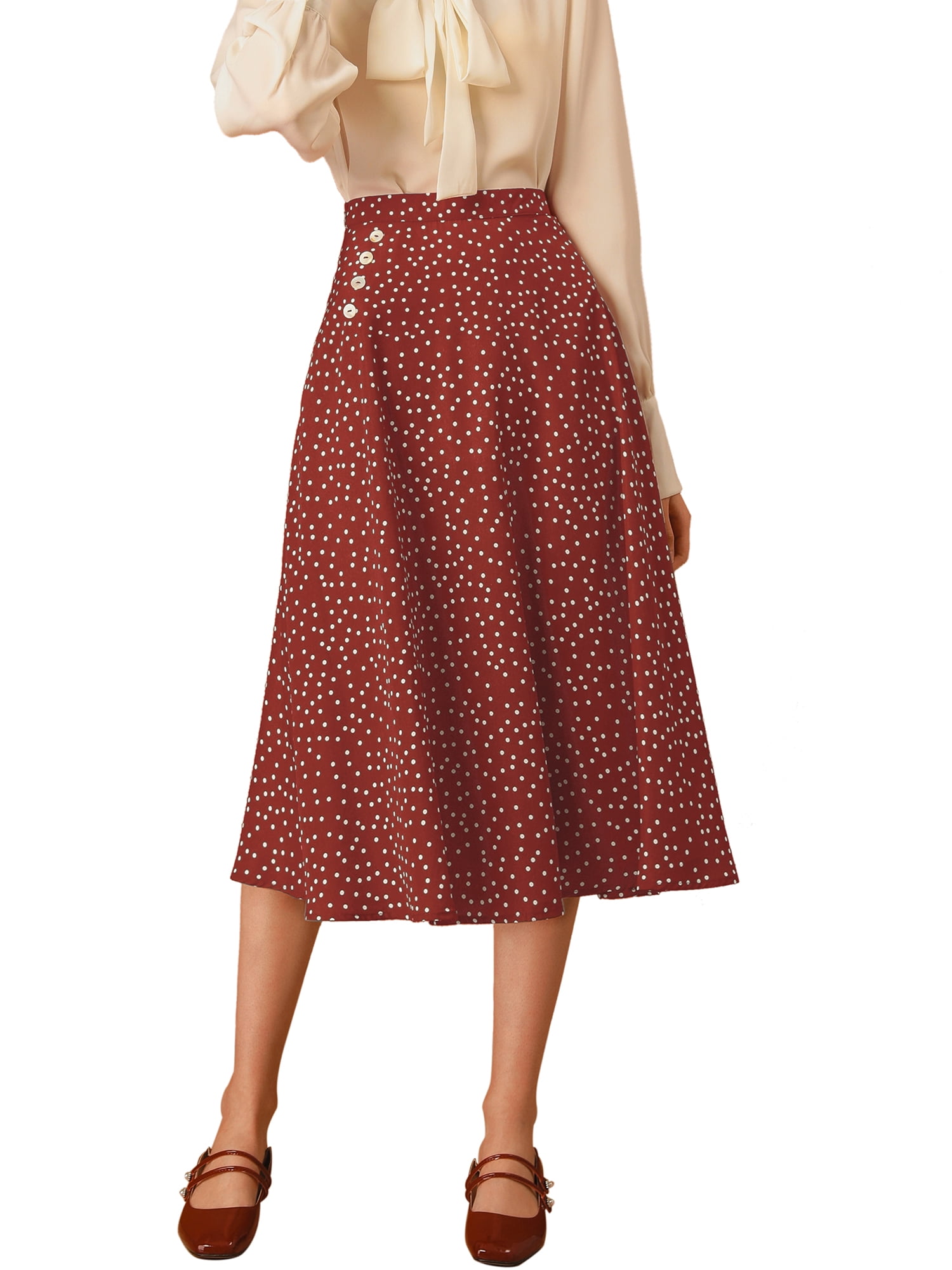 Front Zipper Elastic Waist Skirt