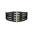 thumbnail image 1 of INSPIRE CHIC Women's Elastic Wide Waist Belt Vintage Stretchy Belts for Dresses Golden Bead Black 70-75cm/27.56-29.53", 1 of 5