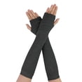 thumbnail image 1 of INSPIRE CHIC Women's Halloween Elbow Length Thumbhole Arm Warmer Fingerless Gloves Dark Gray, 1 of 6