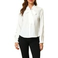 thumbnail image 1 of INSPIRE CHIC Women's Elegant Bow Tie Neck Blouse Long Sleeve Work Chiffon Shirt XS White, 1 of 8