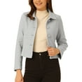 thumbnail image 1 of INSPIRE CHIC Women's Elegant Button-Down Point Collar Short Coats S Gray, 1 of 5
