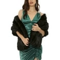 thumbnail image 1 of INSPIRE CHIC Women's Elegant Cape Shoulder Faux Fur Wedding Party Shawl M Black, 1 of 5
