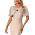 thumbnail image 1 of INSPIRE CHIC Women's Elegant Faux Fur Shawl Bridal Wedding Party Wrap Stole Shrug M Tan, 1 of 6