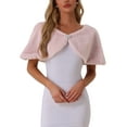 thumbnail image 1 of INSPIRE CHIC Women's Elegant Faux Fur Shawl Bridal Wedding Party Wrap Stole Shrug XS Pink, 1 of 6