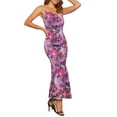thumbnail image 1 of INSPIRE CHIC Women's Floral Maxi Dress Mesh Sleeveless Bodycon Cocktail Dress M Lilac, 1 of 6