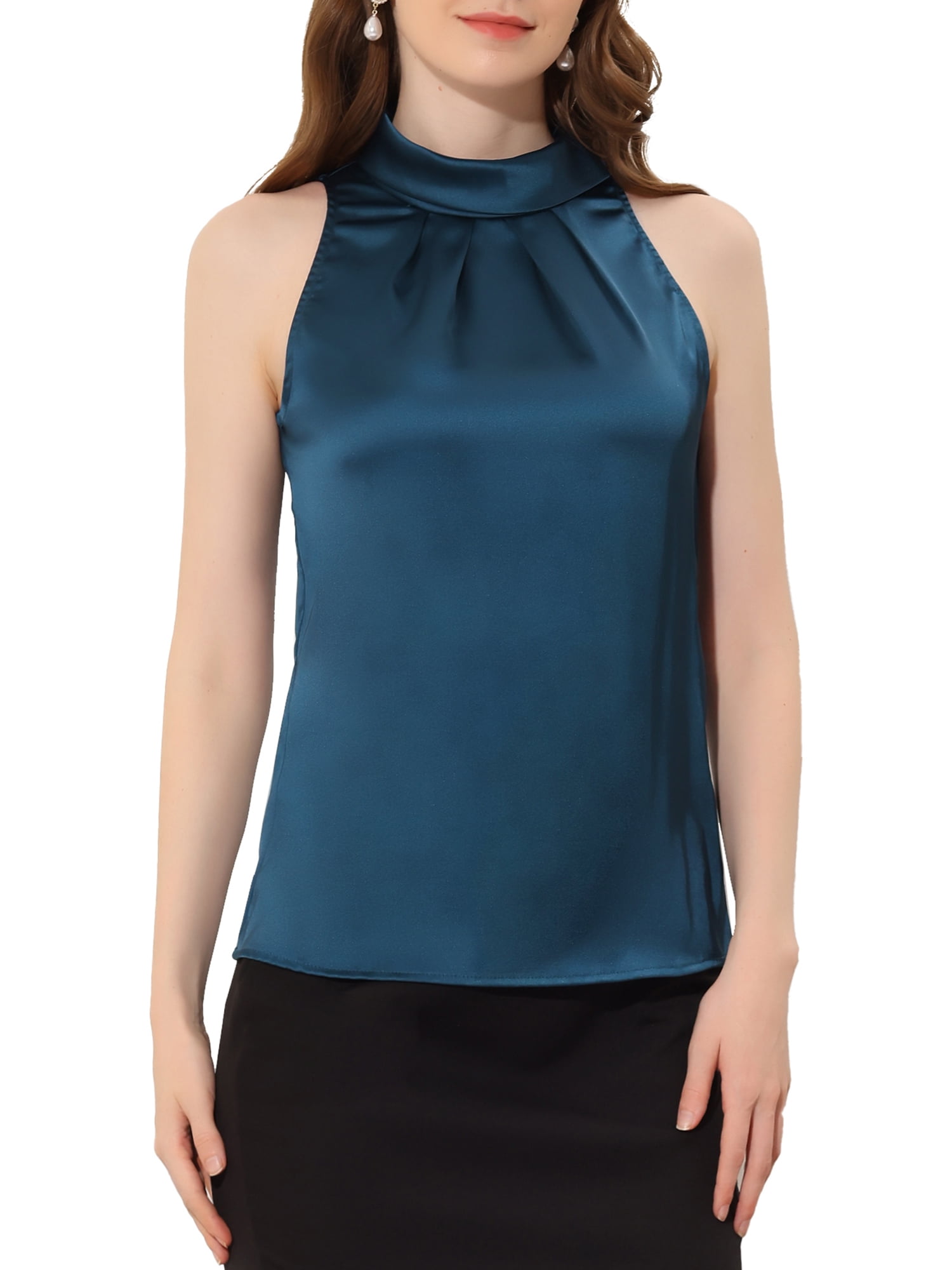 sleeveless bow tie blouse