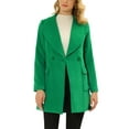 thumbnail image 1 of INSPIRE CHIC Women's Elegant Shawl Collar Lapel Belted Long Trenchcoat, 1 of 7