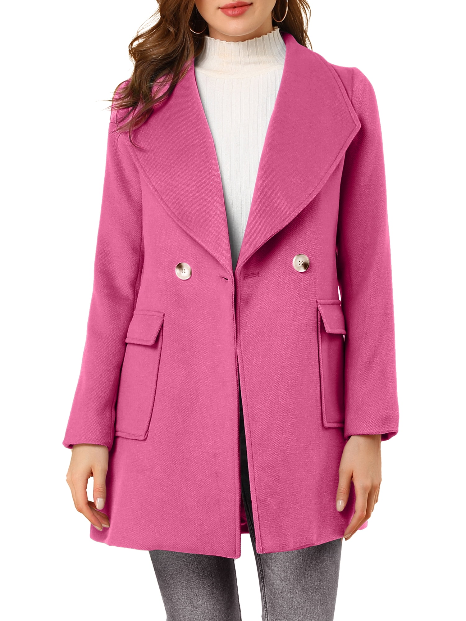 Long Womens Coat with Shawl Collar and Belted Waist