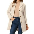 thumbnail image 1 of INSPIRE CHIC Women's Coats Single Breasted Long Outerwear Winter Trench Coat M Cream White, 1 of 6